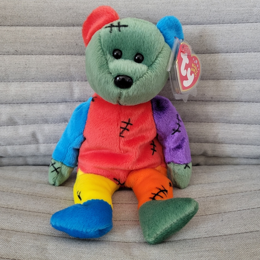 Retired Ty Beanie Baby Frankenteddy Halloween 2001 Mint Tag Rare Plushie Gift